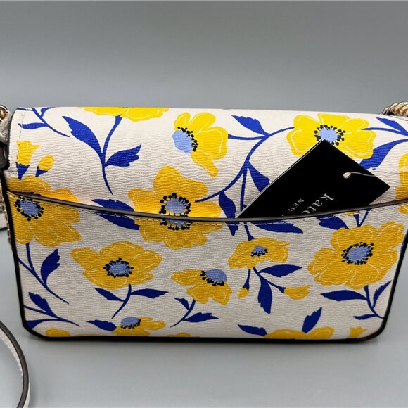 Kate Spade KF984 Morgan Sunshine Floral Printed PVC Flap Chain Wallet Crossbody - Picture 6 of 16